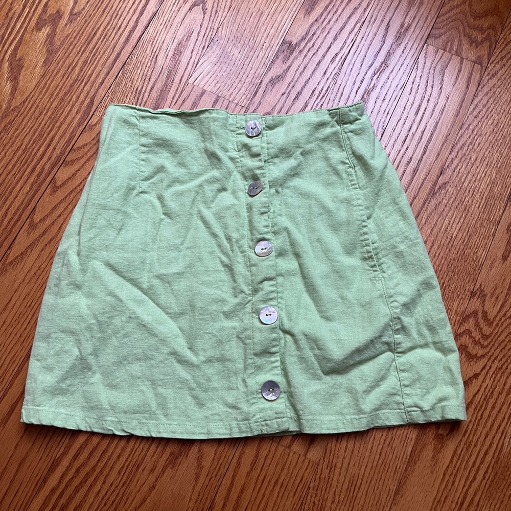 forever 21 small Green Button-Front Skirt